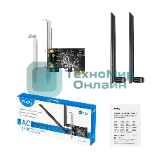 Беспроводной адаптер PCI-E Wi-Fi ,Cudy WE1300, AC1300, низкопроф. планка в комплекте