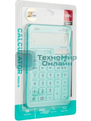 Калькулятор настольный Deli Touch EM01531 голубой 12-разр.