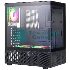 Компьютерный корпус 1STPLAYER MIKU Mi7-A ARGB Black, ATX, 3x120мм ARGB fans