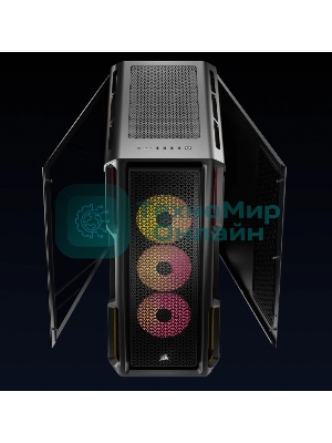 Корпус без блока питания Case Corsair iCUE LINK 5000T LX RGB, Midi-Tower, TG, 3x120мм RGB, 4xUSB-A 3.2, 1xUSB 3.2 Type-C, E-ATX, ATX, mATX, mITX Black