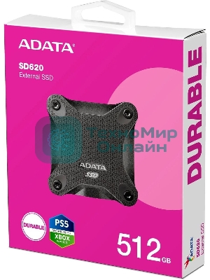 Внешний SSD ADATA SD620, 512Gb, USB 3.2 Gen 2 Type-A, R/W 520/460, черный