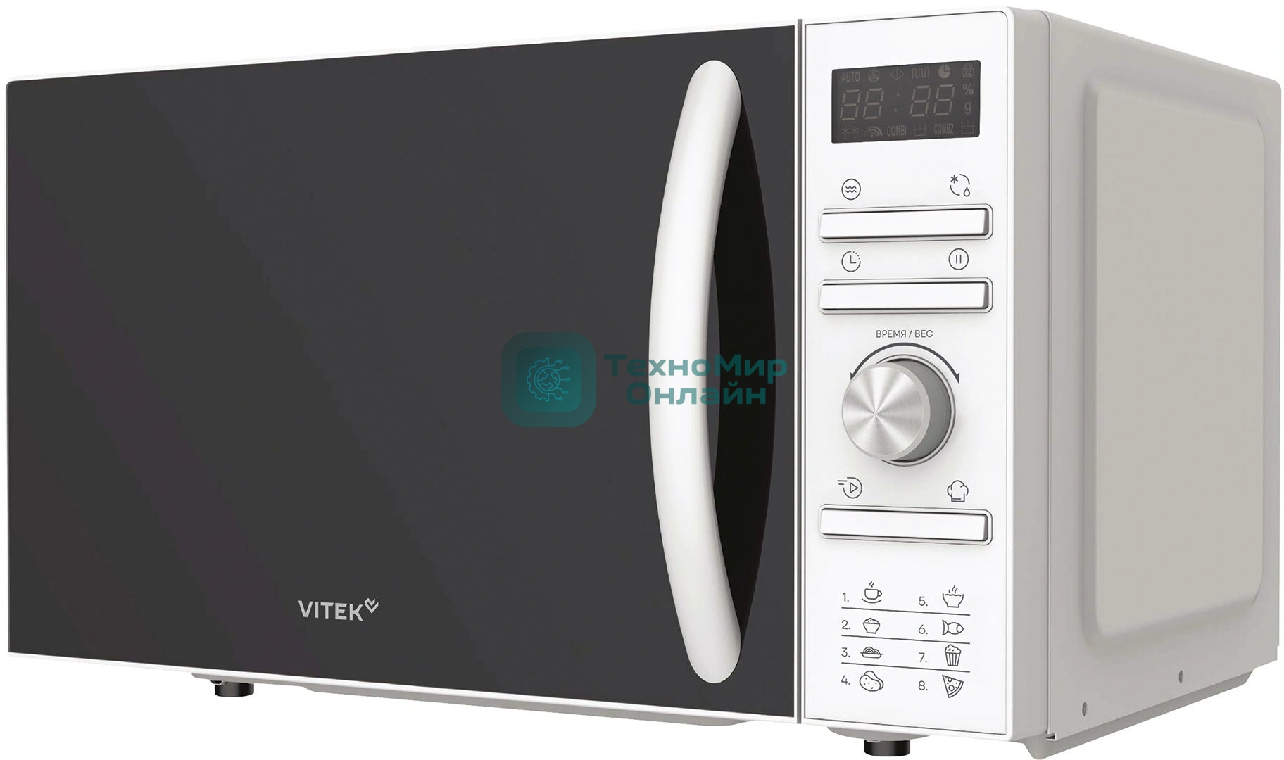 Микроволновая печь Vitek VT-MW0320 белый, 20 л, 700 Вт, переключатели - кнопки, поворотный механизм