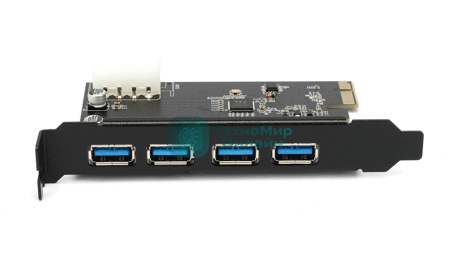 Контроллер USB 3.0 Gembird SPCR-04 в разъем PCI-e, 4xUSB-A