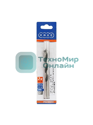 Сверло EDGE by PATRIOT по дереву спиральное 10 мм, W-образная заточка, 1 шт в блистере