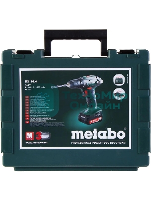 Дрель-шуруповерт Metabo BS 14.4 Li, 14,4 В, 2 Ач, 40 Нм, щеточный
