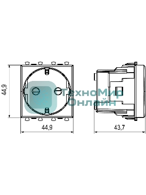 Розетка DKC Avanti 4404002 1-м 2 модуля, 