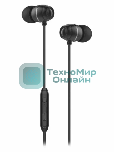 Проводные наушники Olmio Rock черный, внутриканальные, Jack 3.5 мм, микрофон