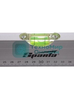 Уровень алюминиевый Sparta 600 мм, 2 глазка, линейка