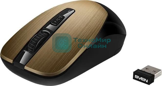 Мышь беспроводная SVEN RX-380W античная бронза, 1600 dpi, радиоканал, USB, кнопки - 4