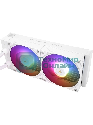 Водяное охлаждение для процессора Thermalright Grand Vision 240 (240mm, LED, White, ARGB/Fans: 2x120mm, 80.45CFM, 29.4dBA, 2150RPM/Pump height 72.5mm, 6400RPM, Rad thickness 27mm/S: 1700, 1200, 1851, 115X, 2011, 2066, AM5, AM4)