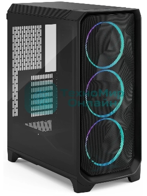 Корпус Fractal Design Meshify 3 Black RGB TG Light Tint, Midi-Tower, чёрный, 3 x 140 мм