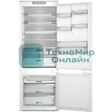 Холодильник встраиваемый Whirlpool WHSP70T241P 70 см, 193.5х54.3х69 см, 295/95 л, инверторный компрессор, автоматическая разморозка, зона свежести влажная, сенсорное управление, технология 6 SMYSL FreshControl, MultiFlow, FreezeControl, перенавешиваемые дверцы, скользящие направляющие, Италия