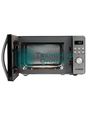 Микроволновая печь Hyundai HYM-D2074 черный/серебристый, 20 л, 700 Вт, переключатели - кнопки, поворотный механизм