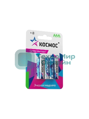 Элемент питания алкалиновый AAA/LR03 BP-8 (блист.8шт) Космос KOCLR03BL8