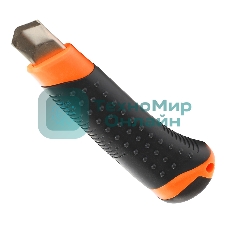 Нож строительный PATRIOT, CKA-182, с выдвижным сегментированным лезвием, автофиксатор, двухкомпонентный пластиковый корпус,18мм