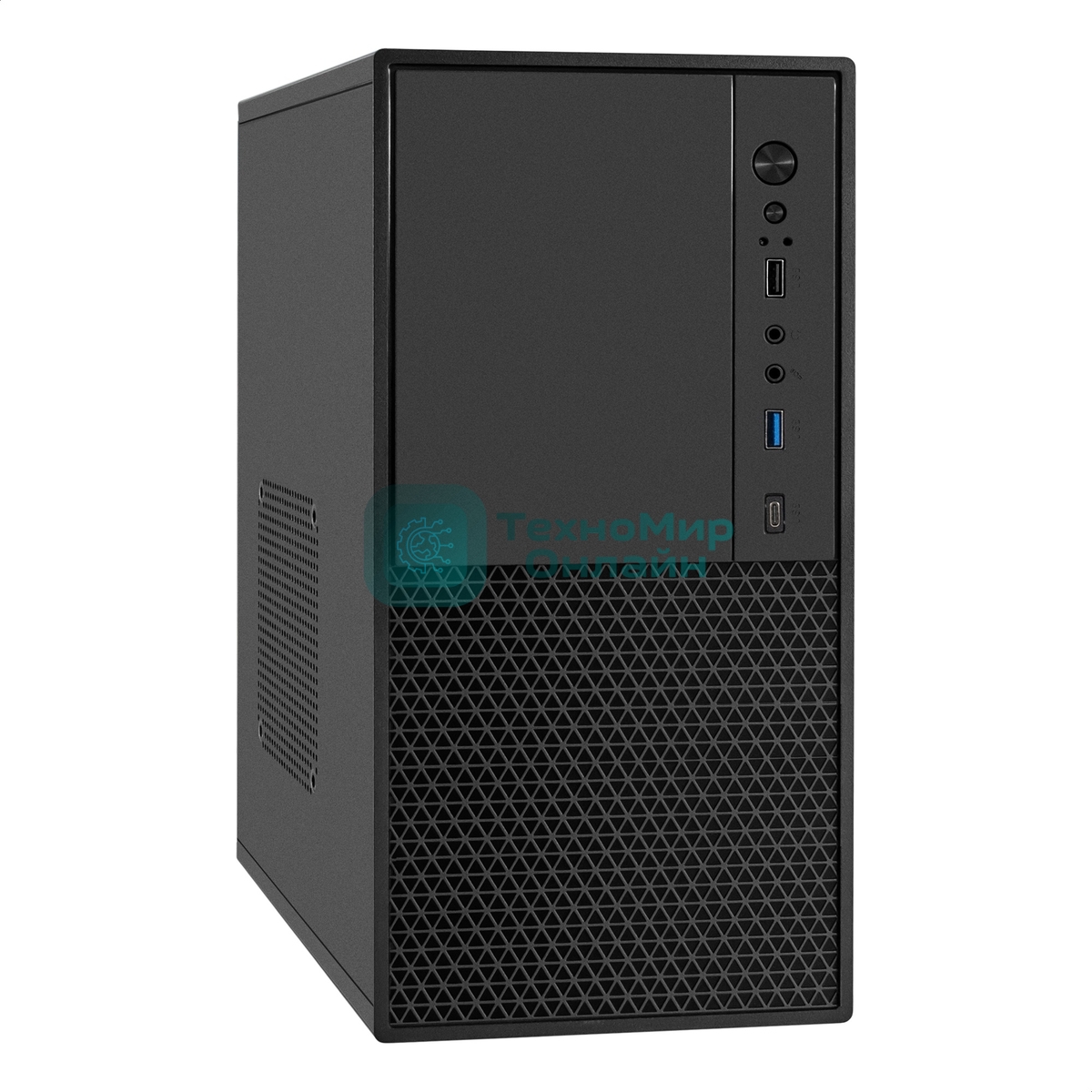 Компьютерный корпус Minitower ExeGate BAA-308MUC-UNS500 (mATX, БП UNS500 с вент. 12см, 1хUSB+1хUSB 3.0+1хTypeC, HD Audio, черный)