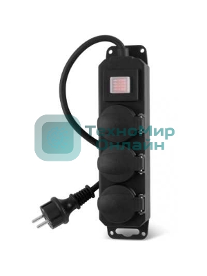 Сетевой фильтр Buro 300MDP-3-B 3 м, 3 розетки, черный, коробка