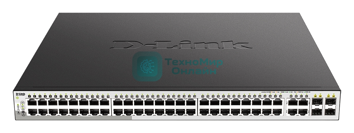 Коммутатор D-Link DGS-1210-52MP/F4A, 48×1 Гбит/с + 4×1 Гбит/с Combo, настраиваемый