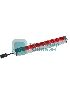 Блок распределения питания RakTek RTSA1608S14 гор.размещ. 8xSchuko C14 2м