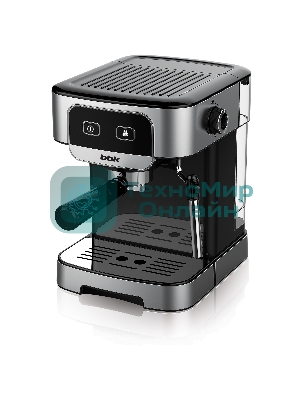 Кофеварка рожковая BBK BCM1500 черный/нержавеющая сталь, исп. кофе - молотый, 1.8 л, 1200 Вт, 20 бар