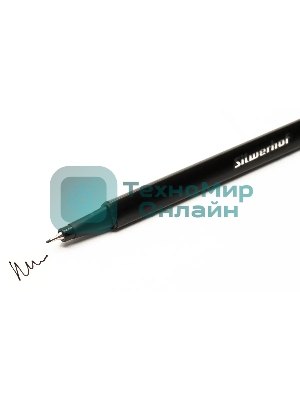 Ручка капиллярная Silwerhof 1832379, черные чернила, игловидный пишущий наконечник, линия 0.4мм, треугольная форма корпуса