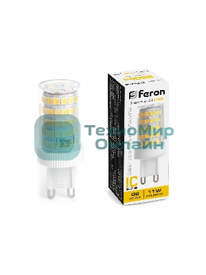 Лампа светодиодная Feron LB-435 11Вт 230В G9 теплый капсульная