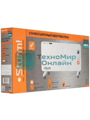 Конвектор электрический Sturm! CH2000D, белый, 2000 Вт, 25 м2, дисплей, электронный термостат