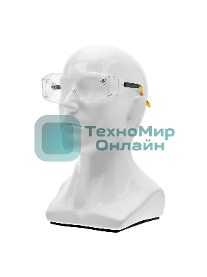 Очки защитные Denzel открытые, поликарбонатные, увеличенная прозрачная линза, регулируемые дужки