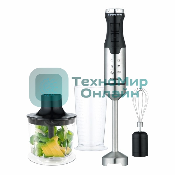Блендерный набор Sakura SA-6264SBK Premium 1200 Вт 20 скор DC мотор стакан чоппер венчик