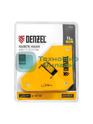 Фиксатор магнитный Denzel отключаемый для сварочных работ усилие 30 LB, 45х90 град.
