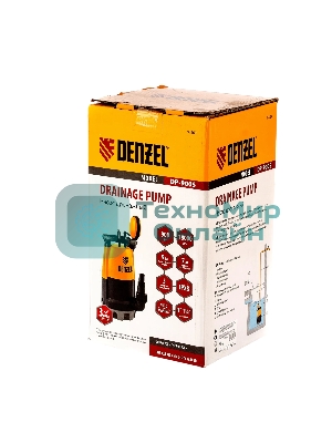 Дренажный насос Denzel DP-900S для чистой и грязной воды, 900 Вт, напор 9 м, 18000 л/ч