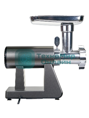 Мясорубка электрическая OASIS MG-DM1 серый, 2500 Вт, 1.5 кг/мин, реверс, защита от перегрузки, металлический лоток, насадки - 8