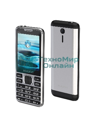 Мобильный телефон Maxvi X10i серебристый металлик