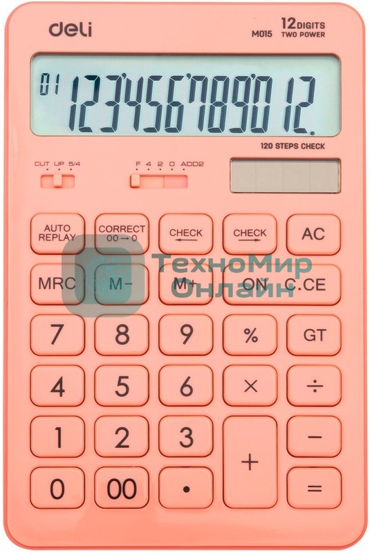 Калькулятор настольный Deli Touch EM01541 красный 12-разр.