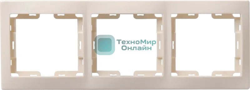 Рамка Iek EMK30-K33-DM РГ-3-ККм 3местн. горизонт. КВАРТА (кремовый)