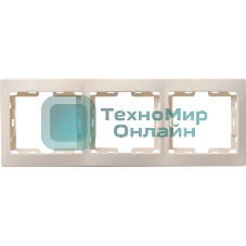 Рамка Iek EMK30-K33-DM РГ-3-ККм 3местн. горизонт. КВАРТА (кремовый)