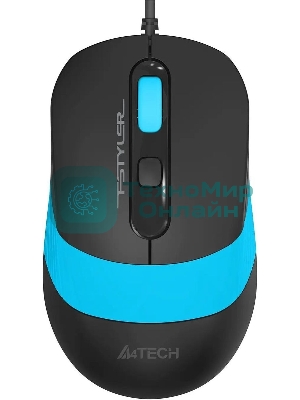 Комплект клавиатура+мышь A4Tech FStyler F1010 проводной, USB, 1600 DPI, чёрный/синий