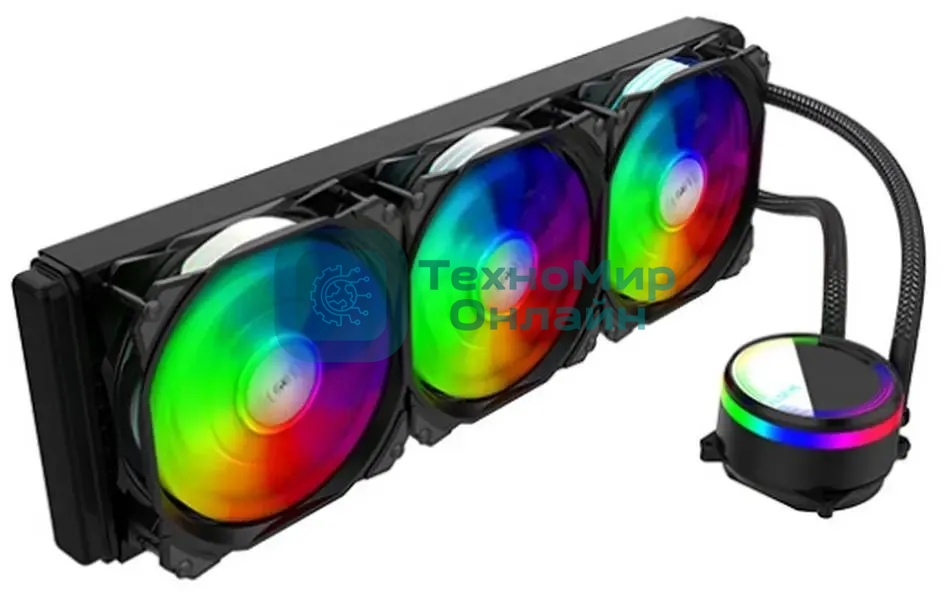 Система жидкостного охлаждения Alseye M360B черный, 120 мм, алюминий/медь, 1800 об/мин, 42.3 дБ, 4 pin