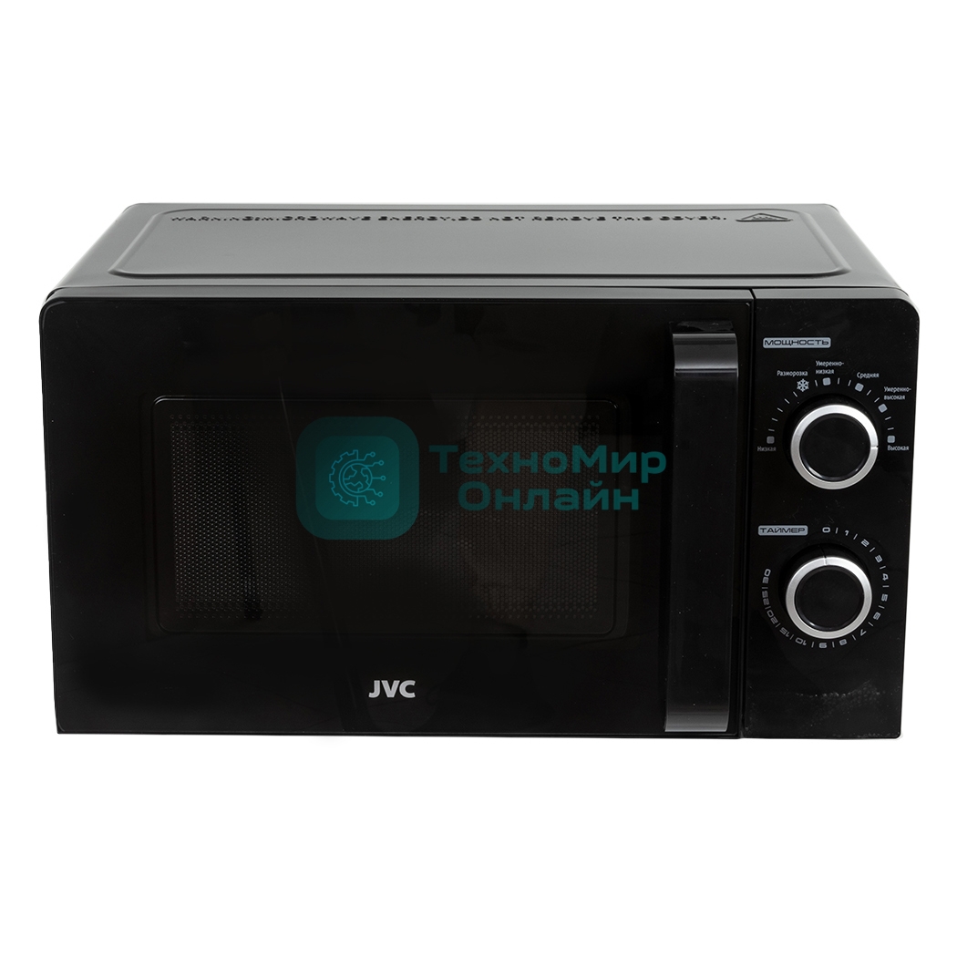 Микроволновая печь JVC JK-MW130M черный, 20 л, 700 Вт, переключатели - поворотный механизм