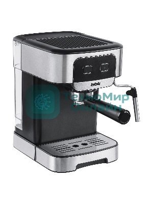Кофеварка рожковая BBK BCM1500 черный/нержавеющая сталь, исп. кофе - молотый, 1.8 л, 1200 Вт, 20 бар