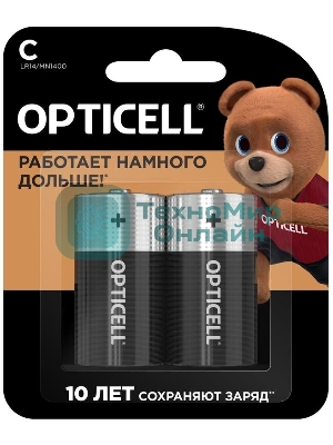 Элемент питания алкалиновый C/LR14 1.5В (блист. 2шт) Basic Opticell 5051004