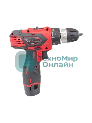 Дрель-шуруповерт Edon AD-12CA, 12 В, 2 Ач, 23 Нм, щеточный