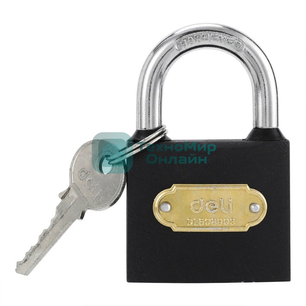 Замок навесной Deli DL508903 стальной, 50мм