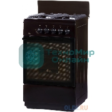 Плита Комбинированная De Luxe 606040.00гэ-003(кр) ЧР черный (стеклянная крышка) реш.чугун