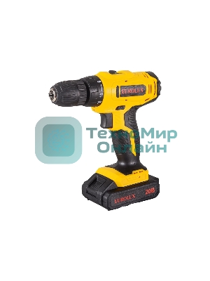 Дрель-шуруповерт Eurolux ДА-20/2Li, 20 В, 1.5 Ач, 35 Нм, щеточный