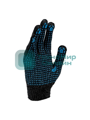 Перчатки трикотажные Сибртех х/б, 200 пар, ПВХ точка, 3 нити, 10 класс