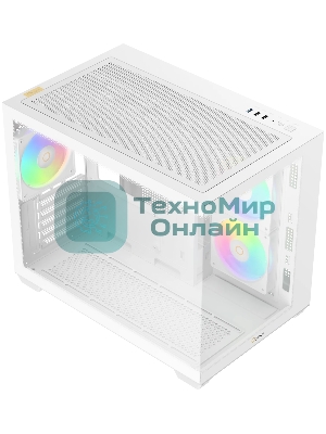 Корпус Ocypus Gamma C54 WH ARGB, Mini-Tower, белый, 3 x 120 мм