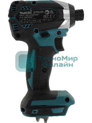 Дрель-шуруповерт Makita DTD153ZJ, 18 В, 0 Ач, 170 Нм, бесщеточный, ударный