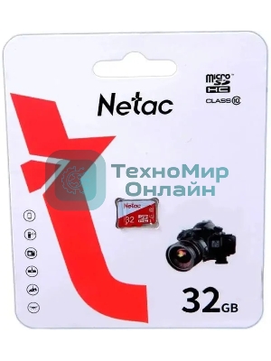 Флеш карта Netac P500 ECO 32Gb MicroSDHC C10 up to 80Mb/s, retail pack card only
