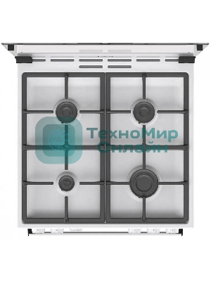 Плита газовая Gorenje GG6A11WF белый, конфорок 4 газовых, духовка 72 л, 60 см x 85 см x 60 см